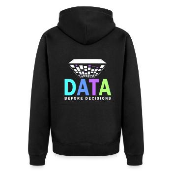 Daten oder es ist nicht passiert für Studenten - Unisex Premium Bio Zip Hoodie - Schwarz - Hinten - Nico (187cm)
