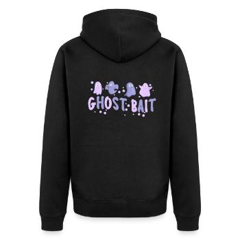 Living The Spook Life Ghost Bait - Unisex Premium Organic Zip Hoodie - black - Back - Nico (187cm)