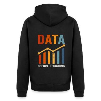 Daten oder es ist nicht passiert für Studenten - Unisex Premium Bio Zip Hoodie - Schwarz - Hinten - Nico (187cm)