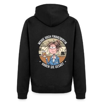 Devenez un économiste financier drôle de dicton de banque - Veste à capuche bio Premium Unisexe - noir - Dos - Nico (187cm)