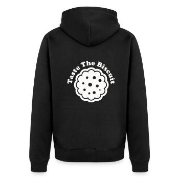 Taste The Biscuit Taste The Goodness - Unisex Premium Organic Zip Hoodie - black - Back - Nico (187cm)