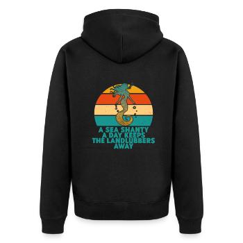 Sailor Meme Pirate Ship Ocean Sailing - Unisex Premium Organic Zip Hoodie - black - Back - Nico (187cm)
