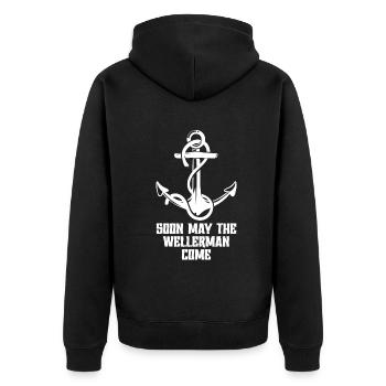 Sailor Meme Pirate Ship Ocean Sailing - Unisex Premium Organic Zip Hoodie - black - Back - Nico (187cm)