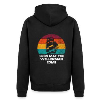 Sailor Meme Pirate Ship Ocean Sailing - Unisex Premium Organic Zip Hoodie - black - Back - Nico (187cm)