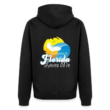 Quelqu’un en Floride m’aime - Veste à capuche bio Premium Unisexe - noir - Dos - Nico (187cm)