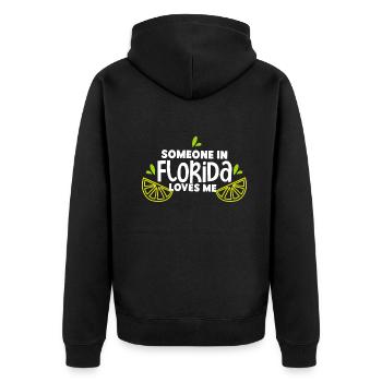 Quelqu’un en Floride m’aime - Veste à capuche bio Premium Unisexe - noir - Dos - Nico (187cm)