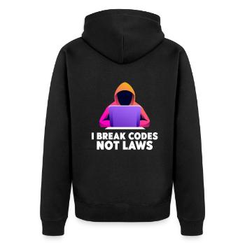 Cybersicherheitsexpertise von ethischen Hackern - Unisex Premium Bio Zip Hoodie - Schwarz - Hinten - Nico (187cm)