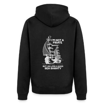 Sailor Meme Pirate Ship Ocean Sailing - Unisex Premium Organic Zip Hoodie - black - Back - Nico (187cm)
