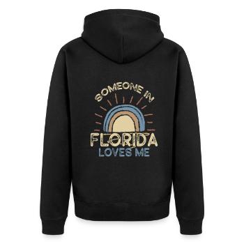 Quelqu’un en Floride m’aime - Veste à capuche bio Premium Unisexe - noir - Dos - Nico (187cm)