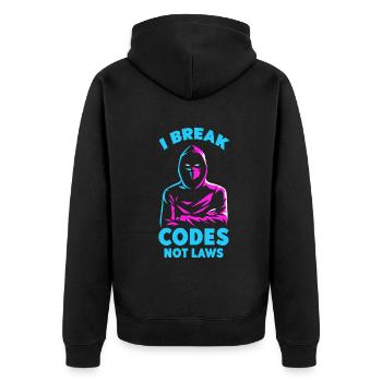 Cybersicherheitsexpertise von ethischen Hackern - Unisex Premium Bio Zip Hoodie - Schwarz - Hinten - Nico (187cm)