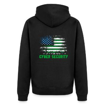 Cybersicherheitsexpertise von ethischen Hackern - Unisex Premium Bio Zip Hoodie - Schwarz - Hinten - Nico (187cm)