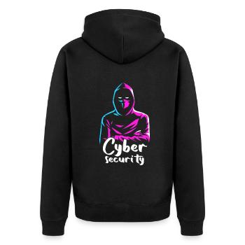 Cybersicherheitsexpertise von ethischen Hackern - Unisex Premium Bio Zip Hoodie - Schwarz - Hinten - Nico (187cm)