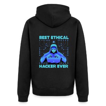 Expertise en cybersécurité de hackers éthiques - Veste à capuche bio Premium Unisexe - noir - Dos - Nico (187cm)