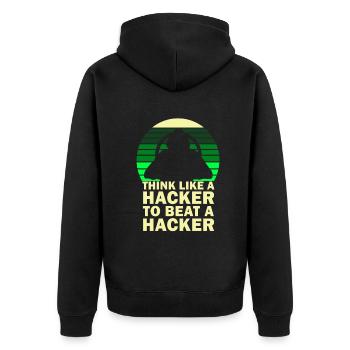 Expertise en cybersécurité de hackers éthiques - Veste à capuche bio Premium Unisexe - noir - Dos - Nico (187cm)