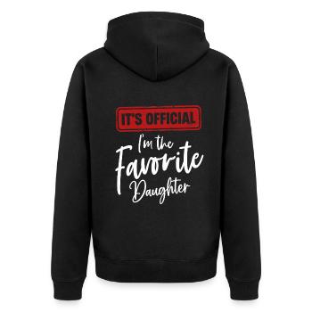 It's Official I'm The Favorite Daughter - Unisex Premium Organic Zip Hoodie - black - Back - Nico (187cm)