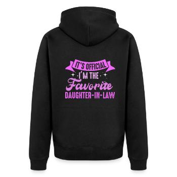 Je suis la belle-fille préférée - Veste à capuche bio Premium Unisexe - noir - Dos - Nico (187cm)