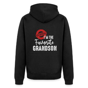 C’est officiel Je suis le petit-fils préféré - Veste à capuche bio Premium Unisexe - noir - Dos - Nico (187cm)