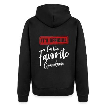 C’est officiel Je suis le petit-fils préféré - Veste à capuche bio Premium Unisexe - noir - Dos - Nico (187cm)