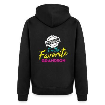 C’est officiel Je suis le petit-fils préféré - Veste à capuche bio Premium Unisexe - noir - Dos - Nico (187cm)