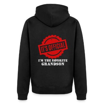 C’est officiel Je suis le petit-fils préféré - Veste à capuche bio Premium Unisexe - noir - Dos - Nico (187cm)