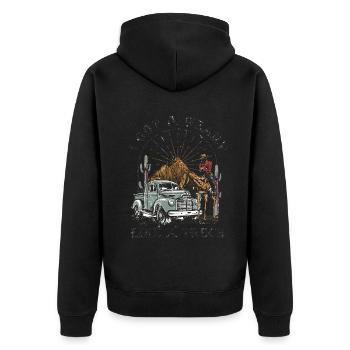 I Got A Heart Like A Truck - Unisex Premium Organic Zip Hoodie - black - Back - Nico (187cm)
