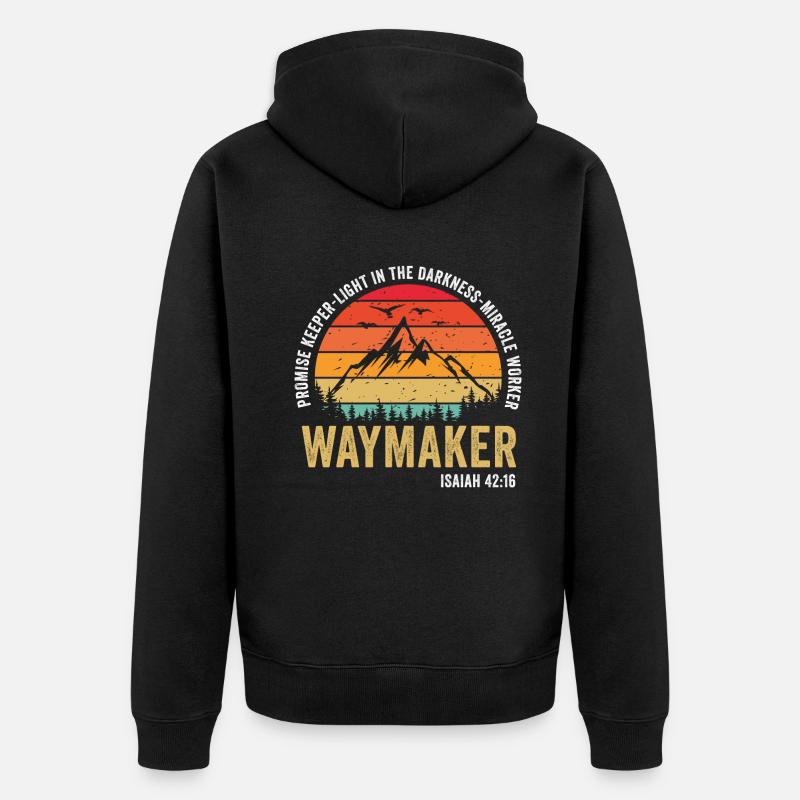 Wegweiser, Versprechenshüter, Wundertäter - Unisex Premium Bio Zip Hoodie - Schwarz