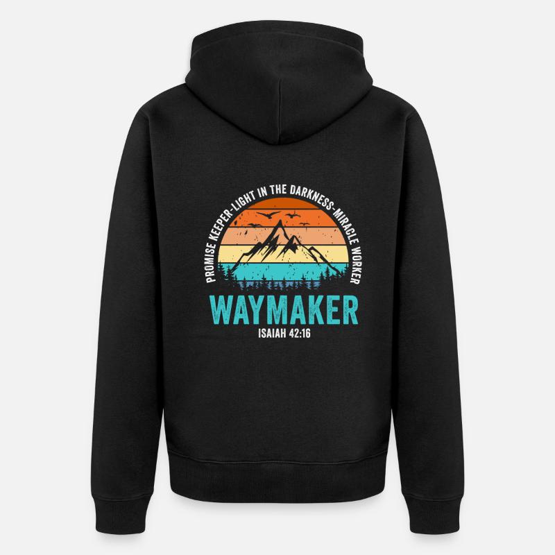 Wegweiser, Versprechenshüter, Wundertäter - Unisex Premium Bio Zip Hoodie - Schwarz
