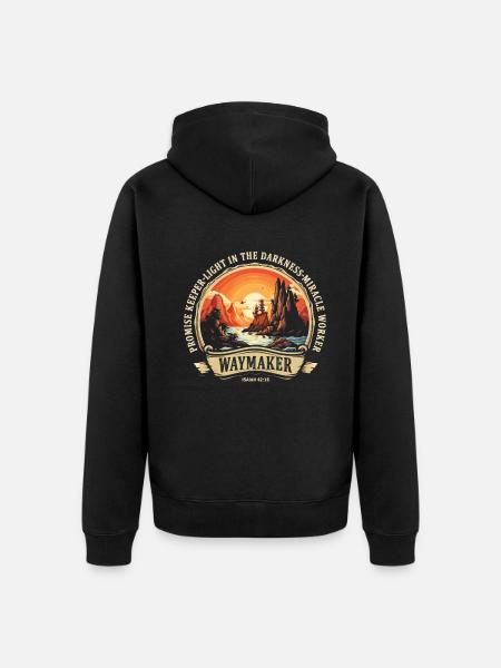 Wegweiser, Versprechenshüter, Wundertäter - Unisex Premium Bio Zip Hoodie - Schwarz