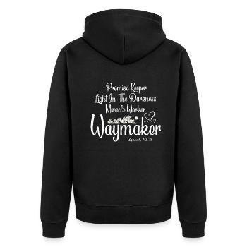 Waymaker Promise Keeper Miracle Worker - Unisex Premium Organic Zip Hoodie - black - Back - Nico (187cm)