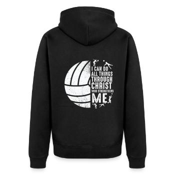 Je peux tout faire grâce au volleyball - Veste à capuche bio Premium Unisexe - noir - Dos - Nico (187cm)