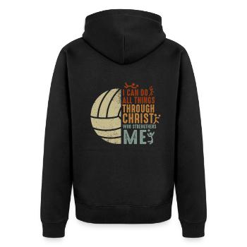 Je peux tout faire grâce au volleyball - Veste à capuche bio Premium Unisexe - noir - Dos - Nico (187cm)