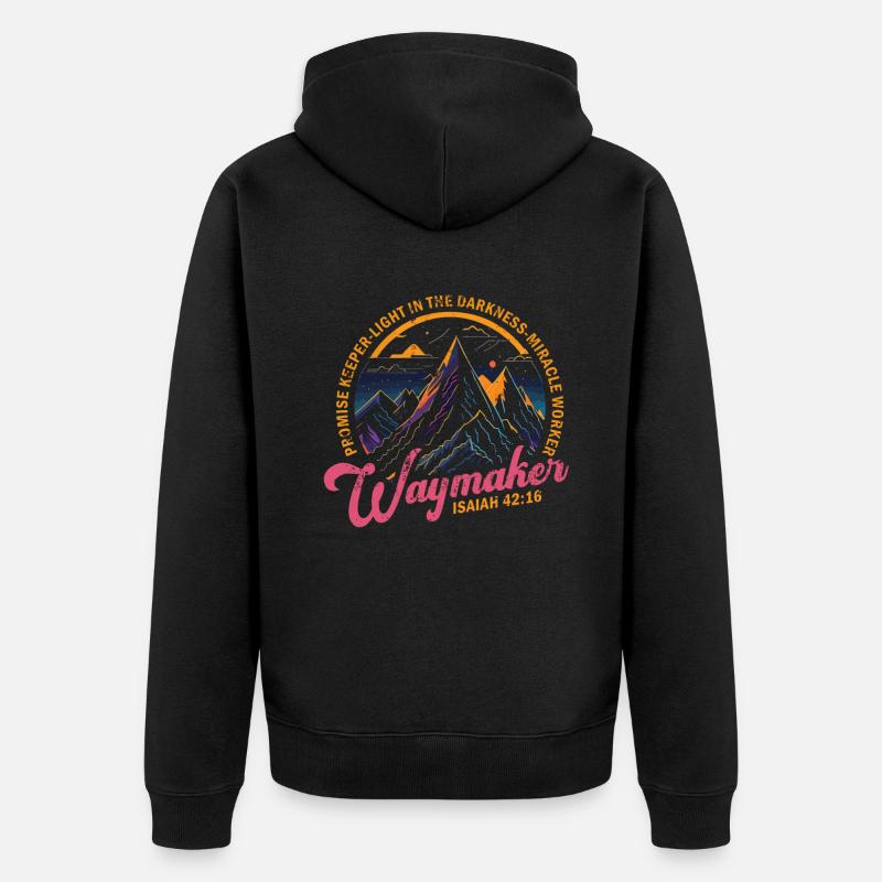 Wegweiser, Versprechenshüter, Wundertäter - Unisex Premium Bio Zip Hoodie - Schwarz