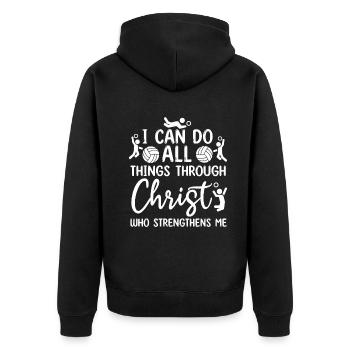 Je peux tout faire grâce au volleyball - Veste à capuche bio Premium Unisexe - noir - Dos - Nico (187cm)