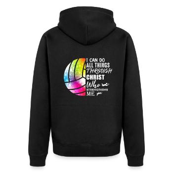 Je peux tout faire grâce au volleyball - Veste à capuche bio Premium Unisexe - noir - Dos - Nico (187cm)
