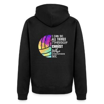 Je peux tout faire grâce au volleyball - Veste à capuche bio Premium Unisexe - noir - Dos - Nico (187cm)