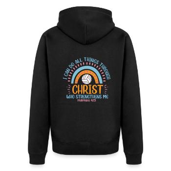 Je peux tout faire grâce au volleyball - Veste à capuche bio Premium Unisexe - noir - Dos - Nico (187cm)