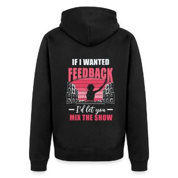 Wenn ich Feedback Sound Engineer wollte - Unisex Premium Bio Zip Hoodie - Schwarz - Hinten - Nico (187cm)