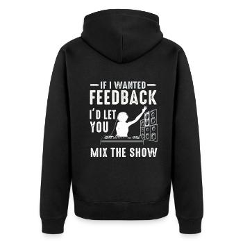 Wenn ich Feedback Sound Engineer wollte - Unisex Premium Bio Zip Hoodie - Schwarz - Hinten - Nico (187cm)