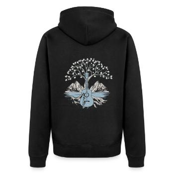 Yggdrasil Musicien de la nature Arbre de vie - Veste à capuche bio Premium Unisexe - noir - Dos - Nico (187cm)