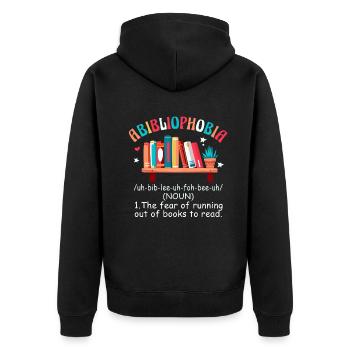 Abibliophobie Rat de bibliothèque Lecture de livres - Veste à capuche bio Premium Unisexe - noir - Dos - Nico (187cm)