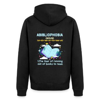 Abibliophobie Rat de bibliothèque Lecture de livres - Veste à capuche bio Premium Unisexe - noir - Dos - Nico (187cm)