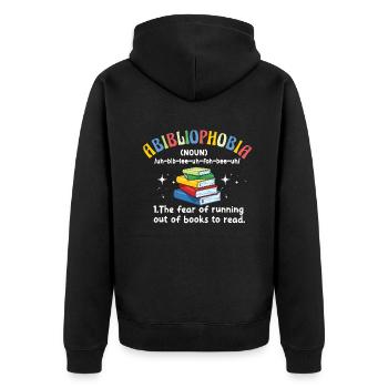 Abibliophobie Rat de bibliothèque Lecture de livres - Veste à capuche bio Premium Unisexe - noir - Dos - Nico (187cm)
