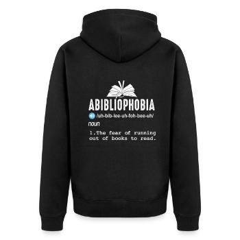 Abibliophobie Rat de bibliothèque Lecture de livres - Veste à capuche bio Premium Unisexe - noir - Dos - Nico (187cm)