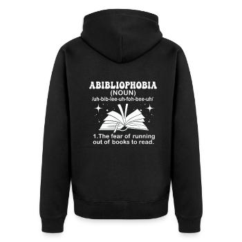 Abibliophobie Rat de bibliothèque Lecture de livres - Veste à capuche bio Premium Unisexe - noir - Dos - Nico (187cm)