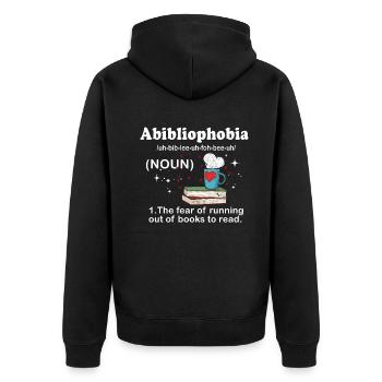 Abibliophobie Rat de bibliothèque Lecture de livres - Veste à capuche bio Premium Unisexe - noir - Dos - Nico (187cm)