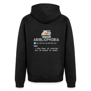 Abibliophobie Rat de bibliothèque Lecture de livres - Veste à capuche bio Premium Unisexe - noir - Dos - Nico (187cm)