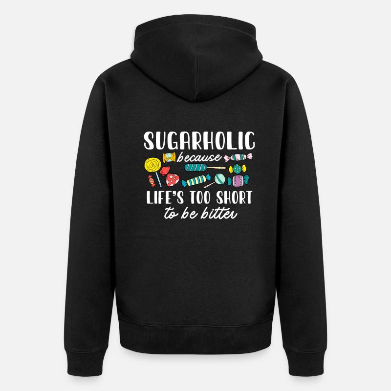 Passionné de sucreries sucrées - Veste à capuche bio Premium Unisexe - noir