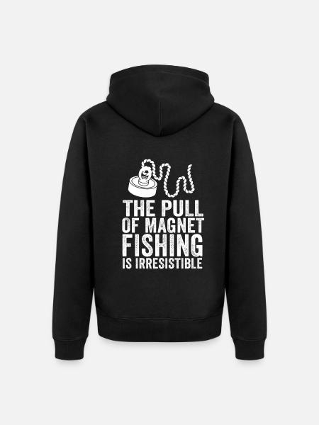 Neodymium Magnet Fishing Magnetic Fisher - Unisex Premium Organic Zip Hoodie - black