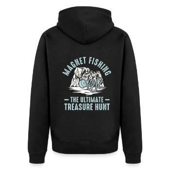 Neodymium Magnet Fishing Magnetic Fisher - Unisex Premium Organic Zip Hoodie - black - Back - Nico (187cm)