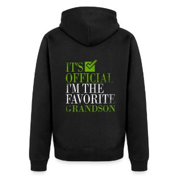 C'est officiel, je suis le petit-fils préféré - Veste à capuche bio Premium Unisexe - noir - Dos - Nico (187cm)